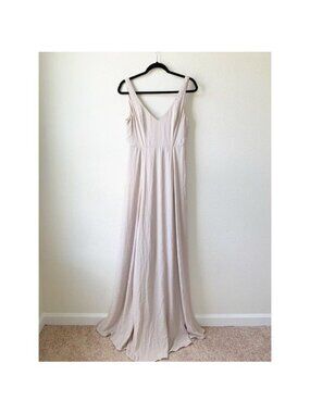 Show Me Your Mumu Jenn Neutral Cream Maxi Dress Women's Medium M